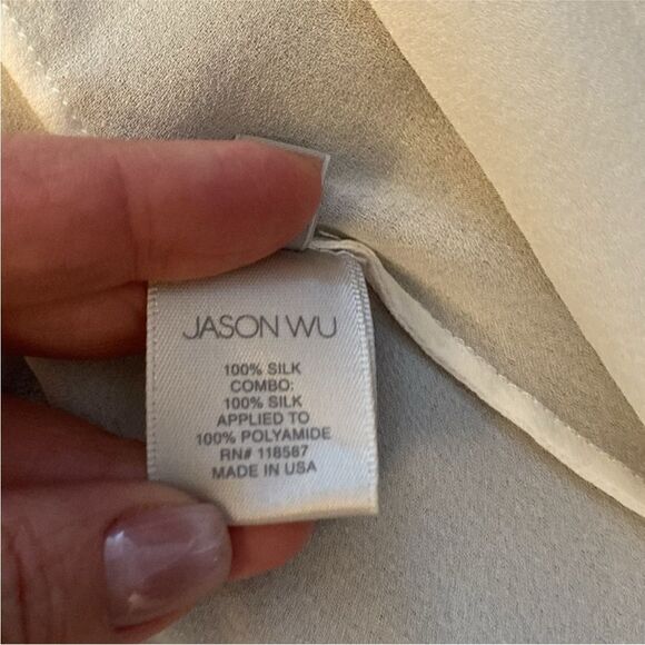 Jason Wu Elegant Cream Sleeveless silk Top, US2 - Picture 9 of 9